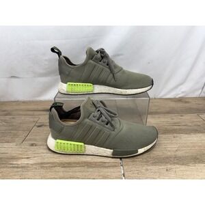 Adidas NMD R1 Mens Olive Green Neon Lime BD7750 Sneakers Size 11